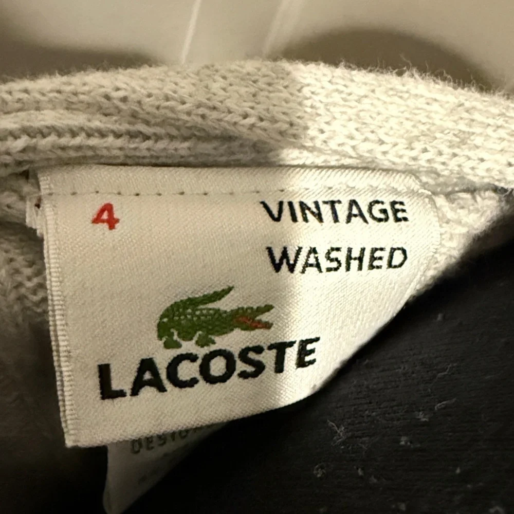 Lacoste Women's Gray Botton Down Ribbed Preppy Golf Office Cardigan Sweater